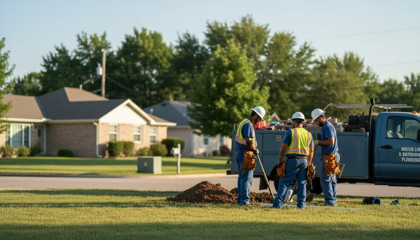 Residential water line and bathroom plumbing service in Richardson, TX